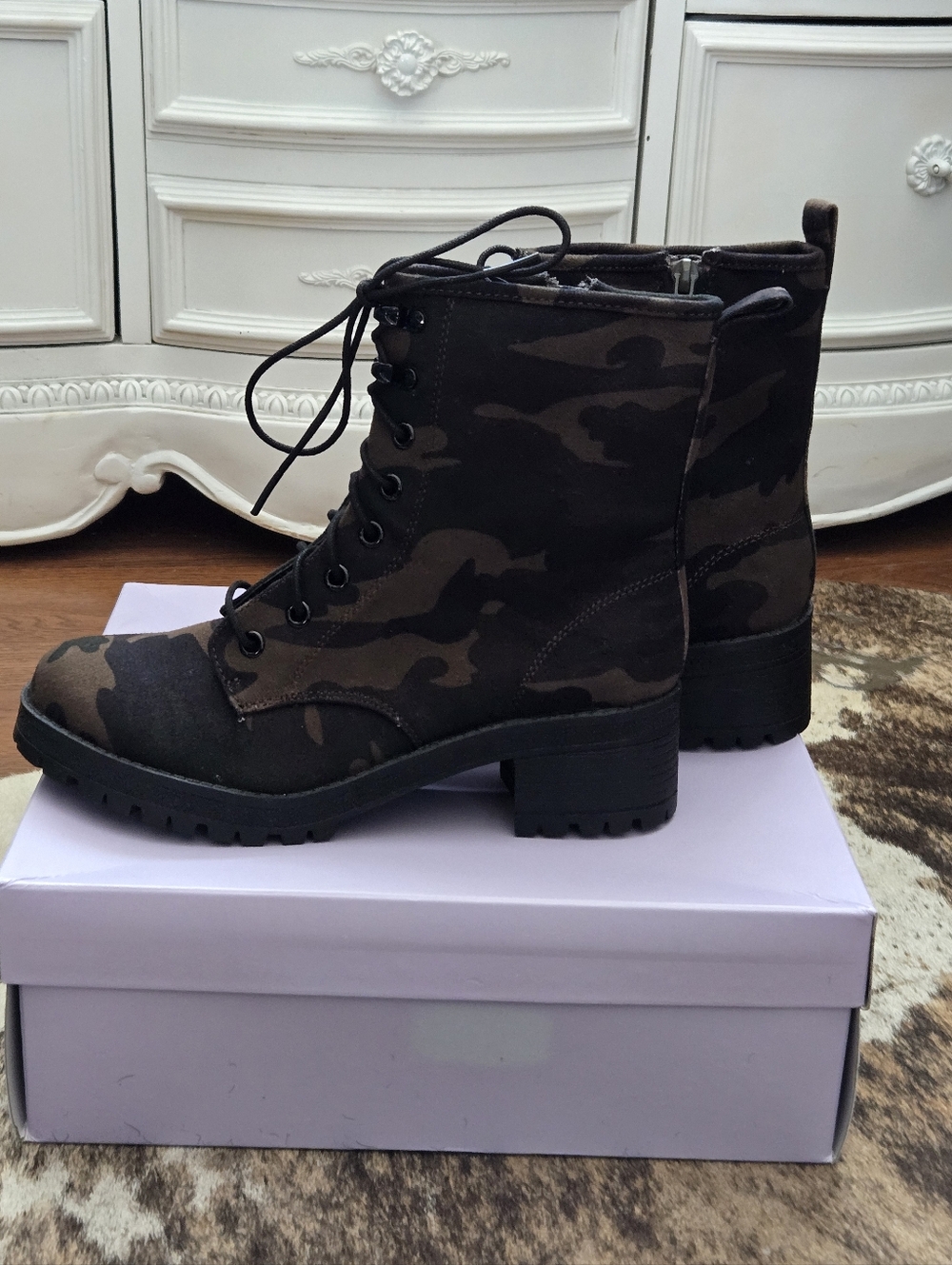 New Madden Girl Camo Combat Boots
